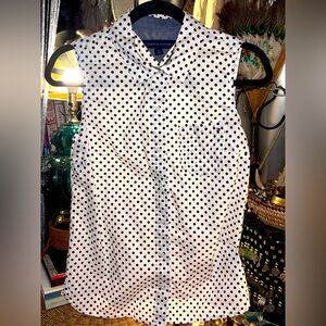 Tommy Hilfiger Polka Dot Sleeveless Blouse